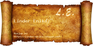 Linder Enikő névjegykártya